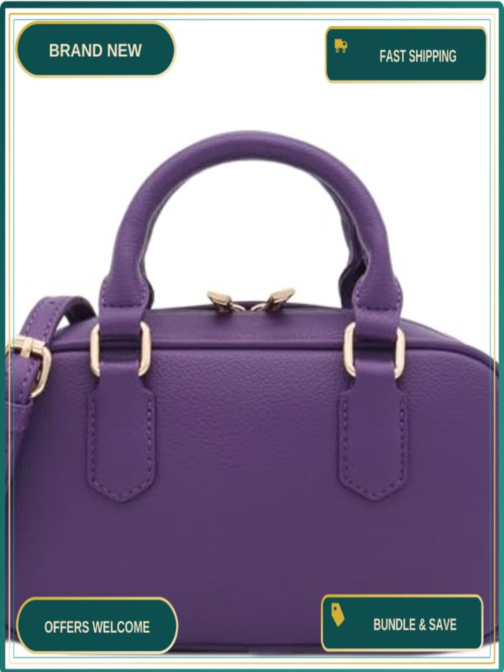 Mini PU Leather Satchel Purse Top Handle Crossbody Bag